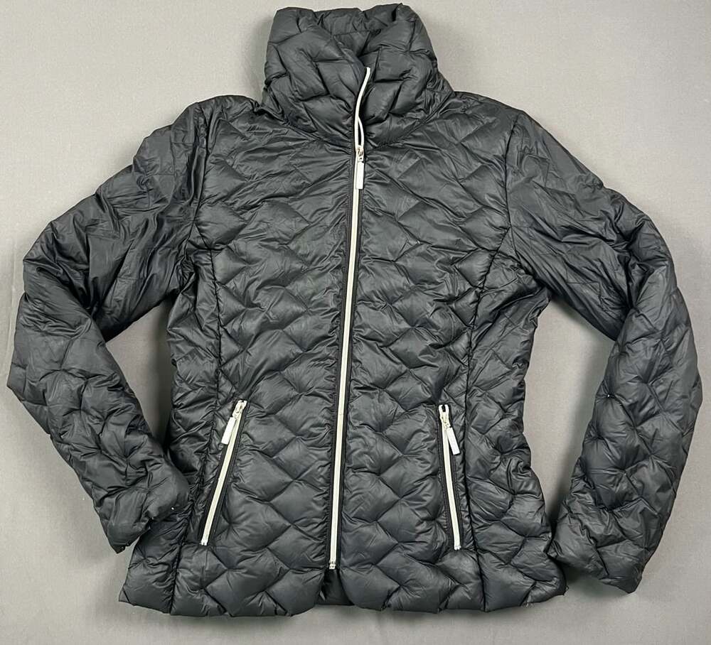 Betsey Johnson Quilted Puffer Jacket Black Down Feather